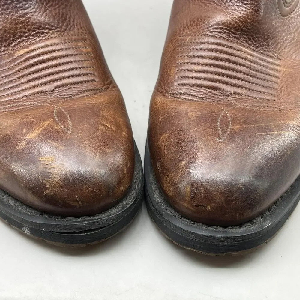 Dan Post Work Welt Western Boots Men Size 9 EW Brown Leather Cowboy Pull On Shoe